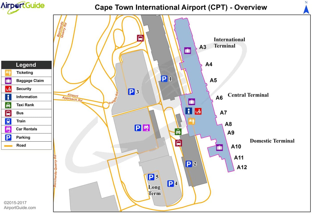 Cape Town international airport terminal hartë