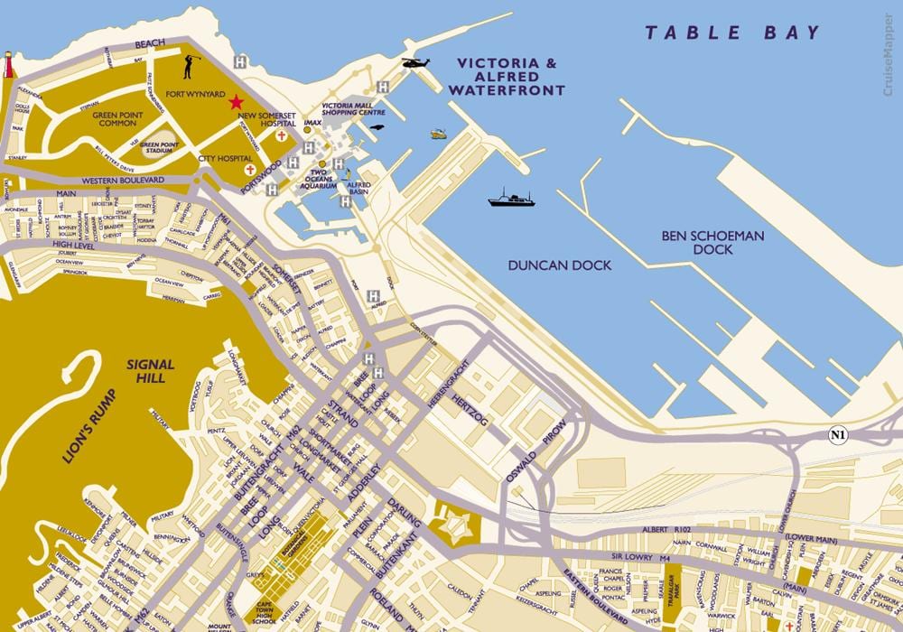 harta e Cape Town cruise terminal