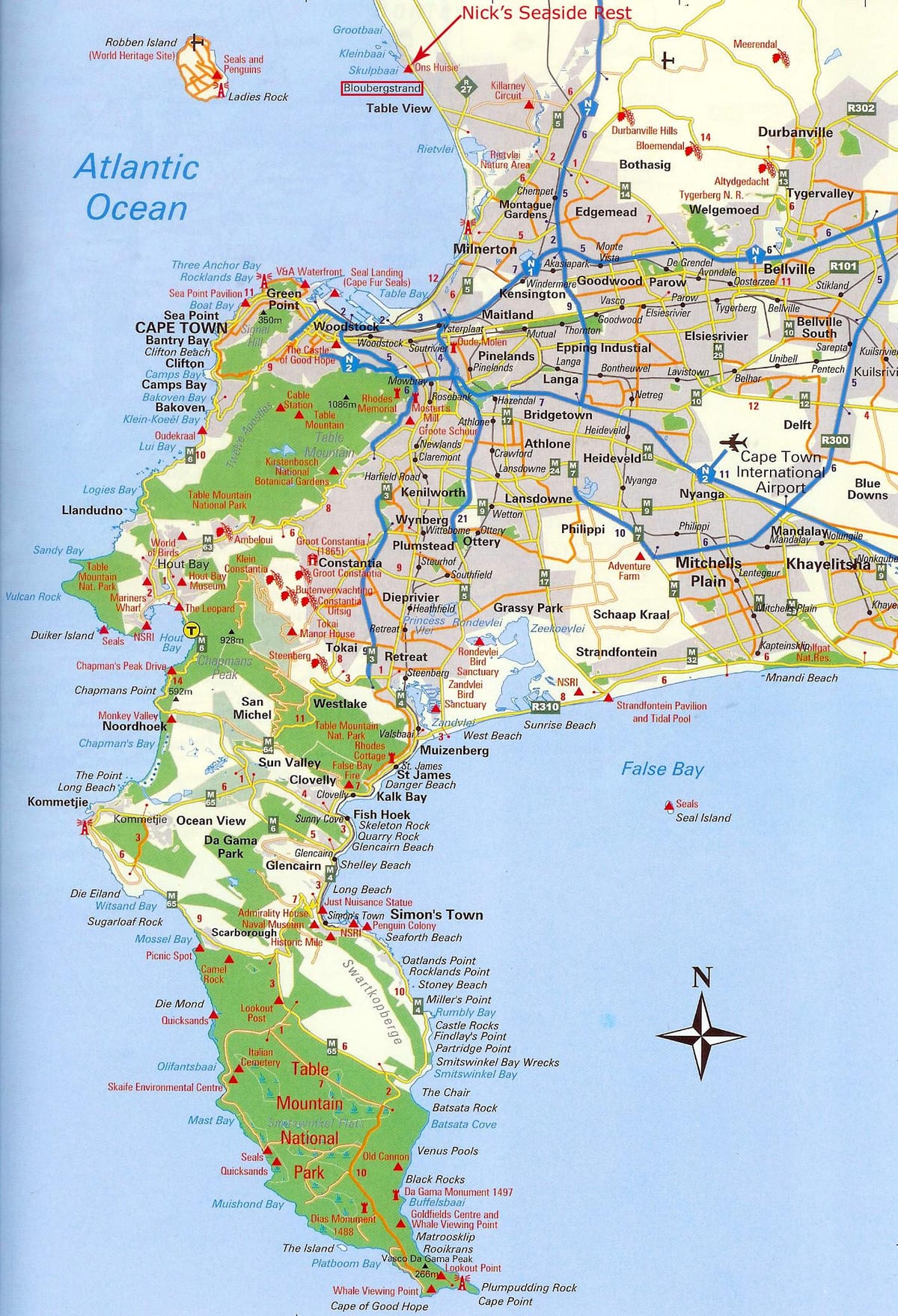 një hartë e Cape Town