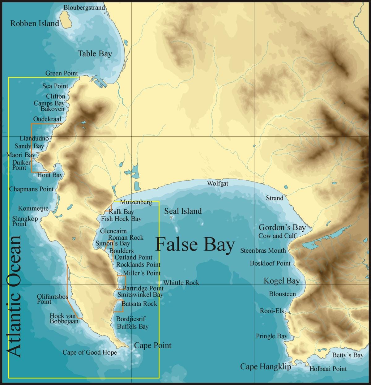 harta e false bay Cape Town