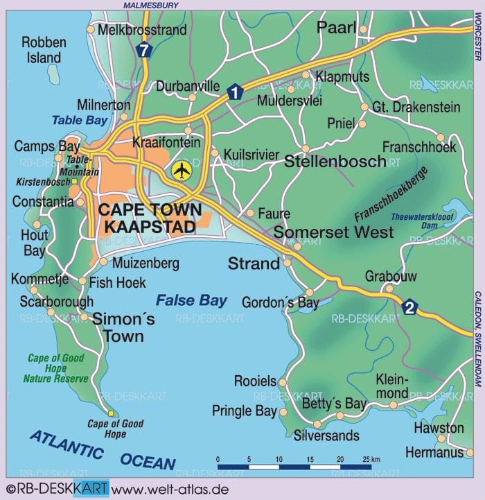 harta e Cape Town