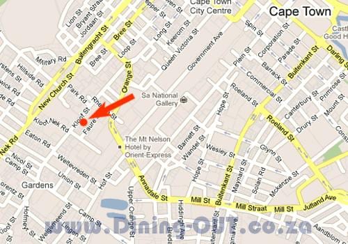 harta e kloof rrugë Cape Town