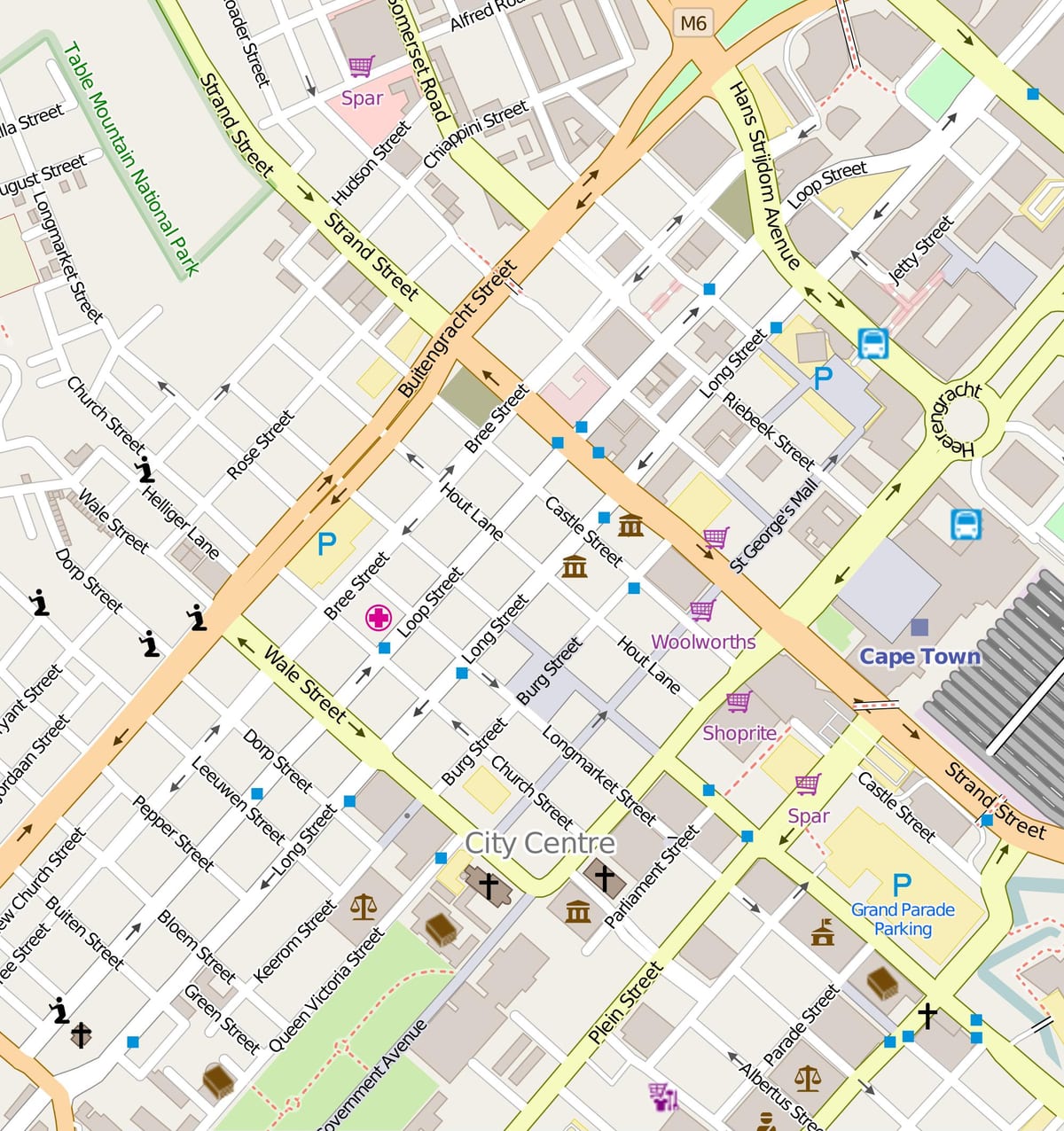 harta e lak rrugë Cape Town