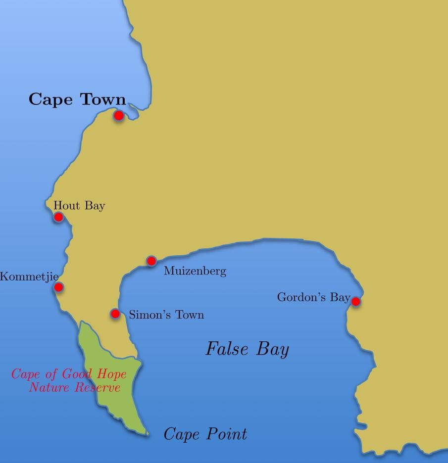 harta e simonit qytet në Afrikën e Jugut