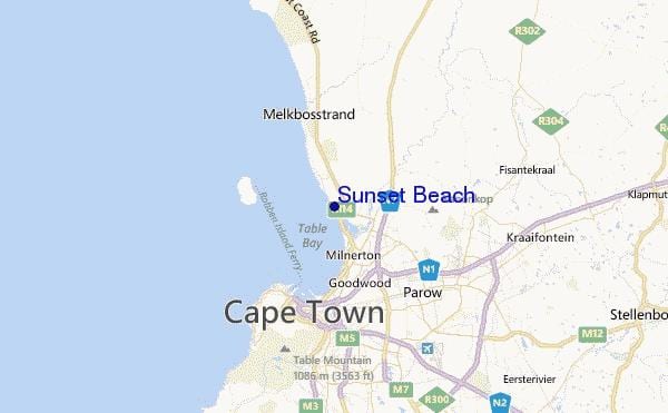 harta e sunset beach Cape Town