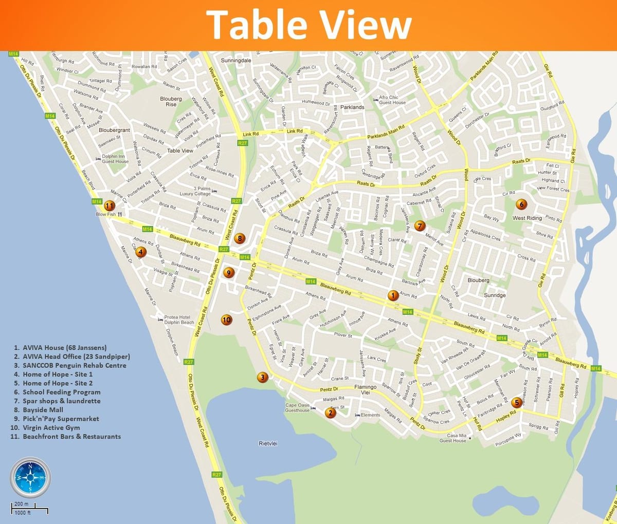 harta e tabela të parë Cape Town