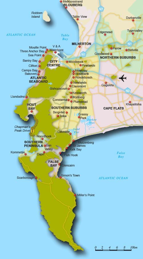 harta e veriut për kullotë Cape Town