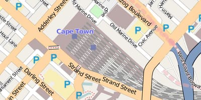 Harta e barrack rrugë Cape Town