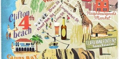 Harta e katër tërheqjet në një hartë e Cape Town
