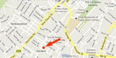 Harta e kopshte qendrën tregtare në Cape Town