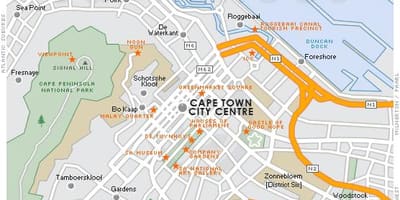 Harta e shekullit qytetin Cape Town